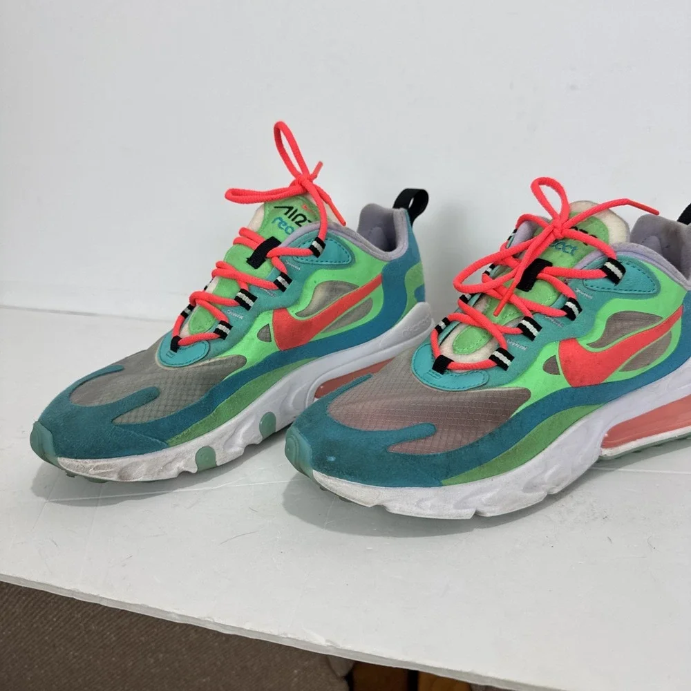 Nike Air Max 270 React‎ Electro Green Lagoon Womens Size 7.5
